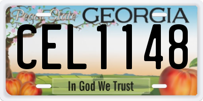 GA license plate CEL1148