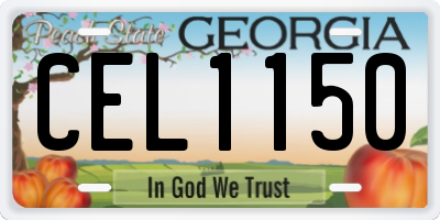 GA license plate CEL1150