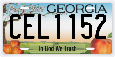 GA license plate CEL1152