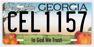 GA license plate CEL1157