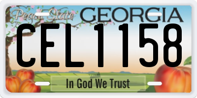 GA license plate CEL1158