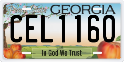 GA license plate CEL1160