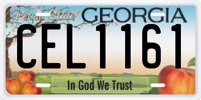 GA license plate CEL1161