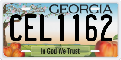 GA license plate CEL1162