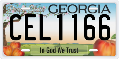GA license plate CEL1166