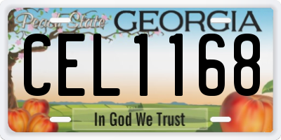 GA license plate CEL1168