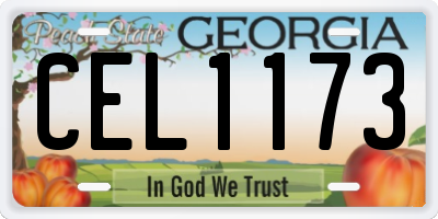 GA license plate CEL1173