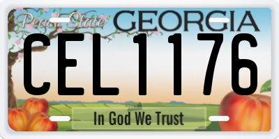 GA license plate CEL1176