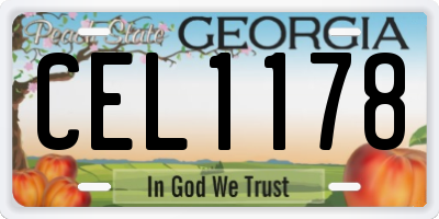 GA license plate CEL1178
