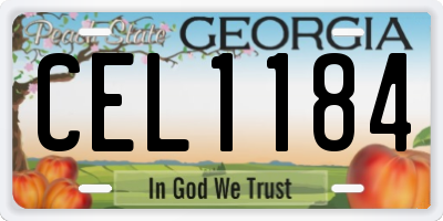 GA license plate CEL1184