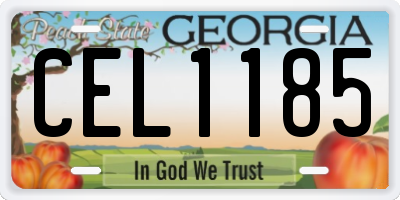 GA license plate CEL1185
