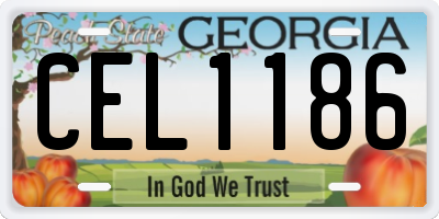 GA license plate CEL1186