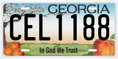 GA license plate CEL1188