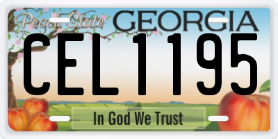 GA license plate CEL1195