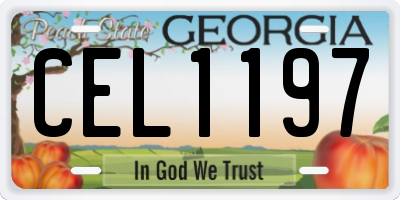 GA license plate CEL1197