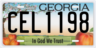 GA license plate CEL1198