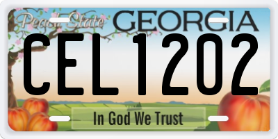 GA license plate CEL1202