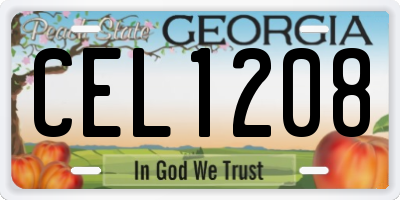 GA license plate CEL1208