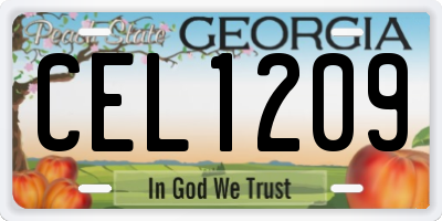 GA license plate CEL1209