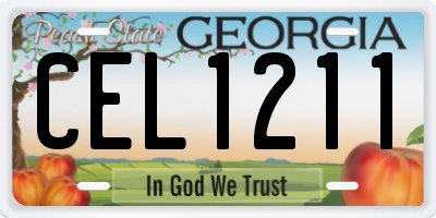 GA license plate CEL1211