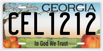GA license plate CEL1212