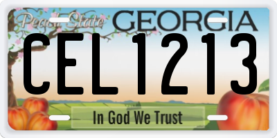 GA license plate CEL1213