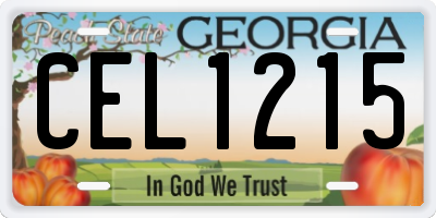 GA license plate CEL1215