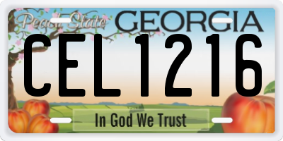 GA license plate CEL1216