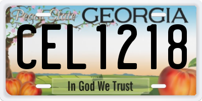 GA license plate CEL1218