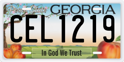 GA license plate CEL1219