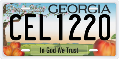 GA license plate CEL1220