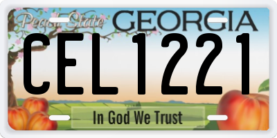 GA license plate CEL1221