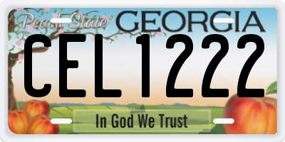 GA license plate CEL1222