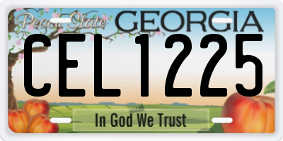 GA license plate CEL1225