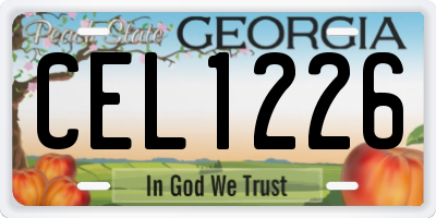 GA license plate CEL1226