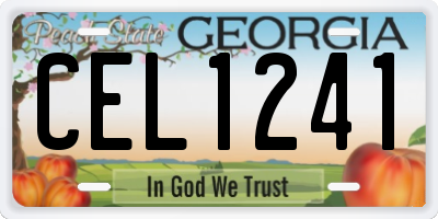 GA license plate CEL1241
