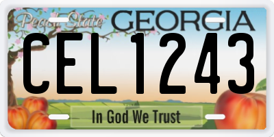 GA license plate CEL1243