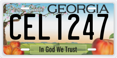 GA license plate CEL1247
