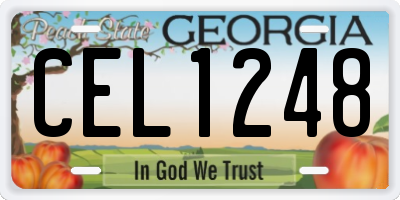 GA license plate CEL1248