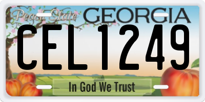 GA license plate CEL1249