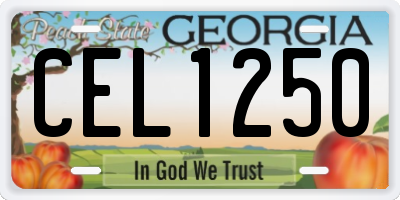 GA license plate CEL1250