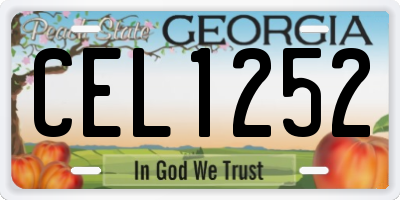 GA license plate CEL1252