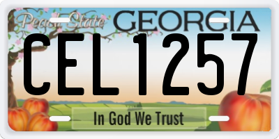 GA license plate CEL1257