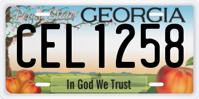 GA license plate CEL1258