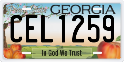 GA license plate CEL1259