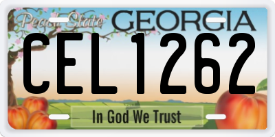 GA license plate CEL1262