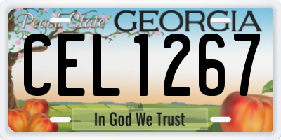 GA license plate CEL1267