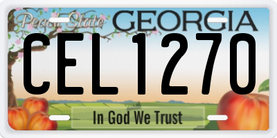 GA license plate CEL1270