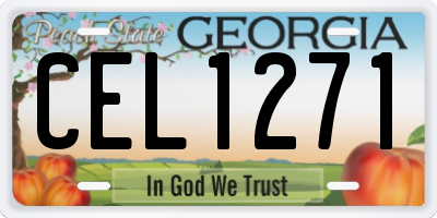 GA license plate CEL1271