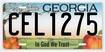 GA license plate CEL1275